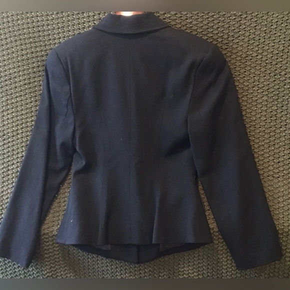 Bebe Woman’s Black Wool Blazer w/Rayon Lining, Single-Breasted 4-Button; Size 2 - Picture 2 of 8